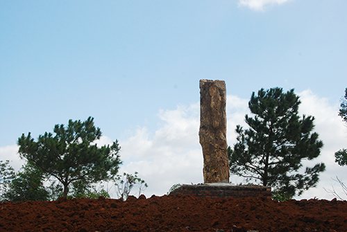 Khúc thân gỗ hóa thạch cao hơn 6m dựng trong công viên Đồng Xanh, Plei Ku